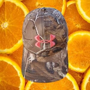 Under Armour Womens Camo Baseball Hat Pink Logo Adjustable Snapback 1238981 OSFA